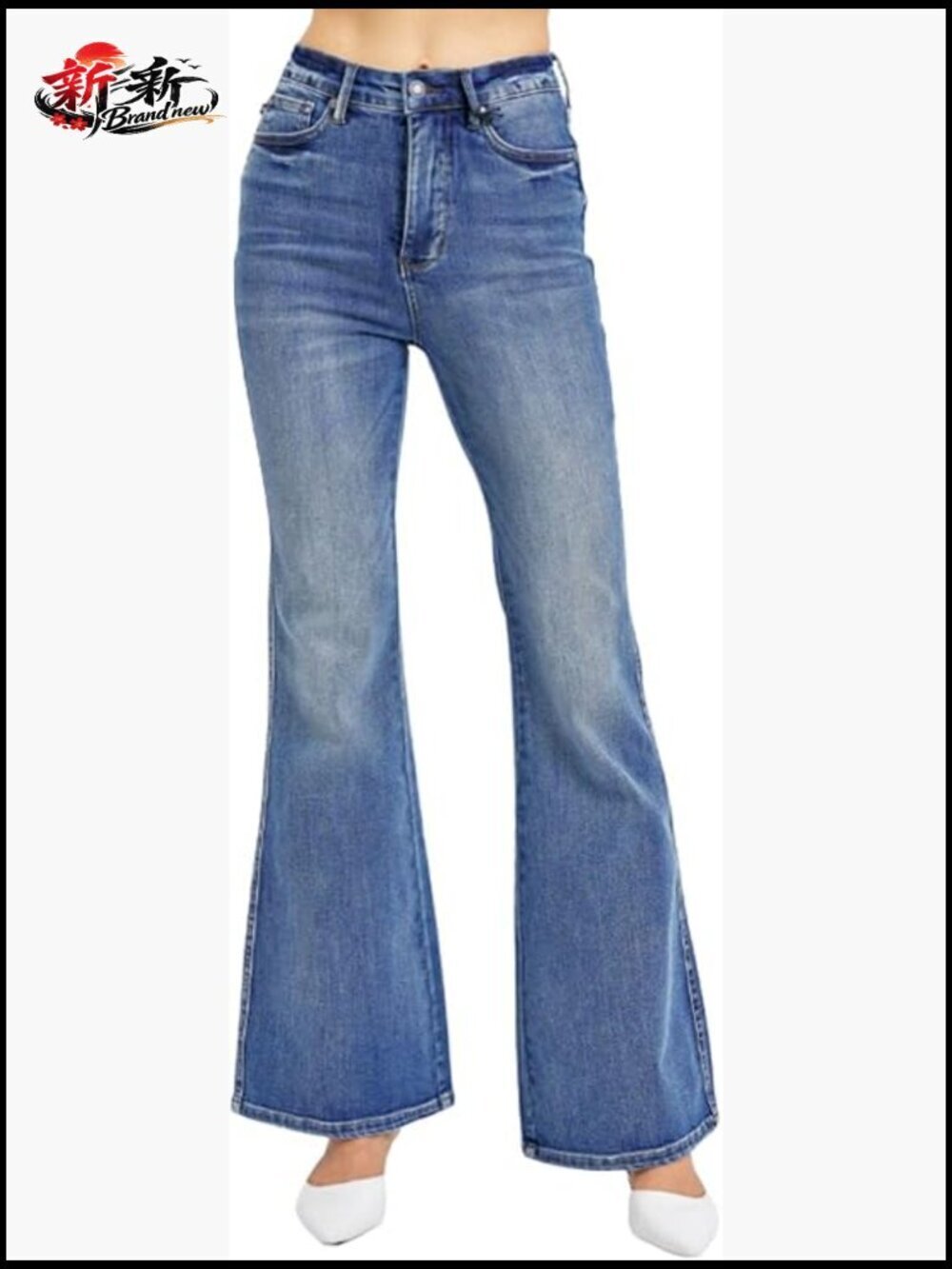 High Waist Tummy Control Flare Jeans, Dark Denim